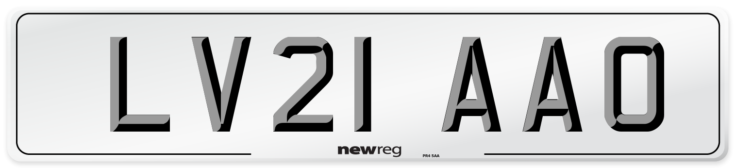 LV21 AAO Number Plate from New Reg